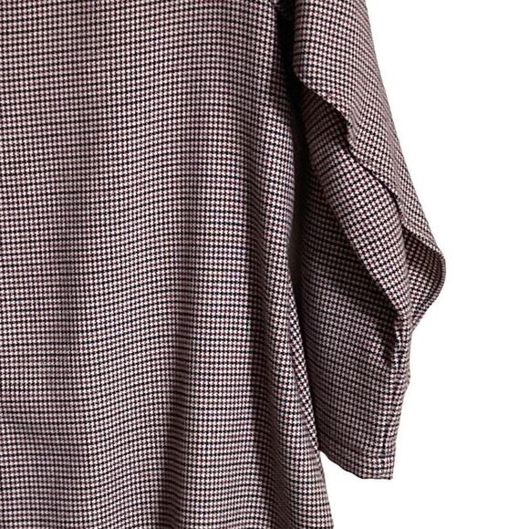 114. Zara Basic MIni Shift Dress Medium Houndstooth Ruffled 3/4 Sleeves Boho - Picture 6 of 9